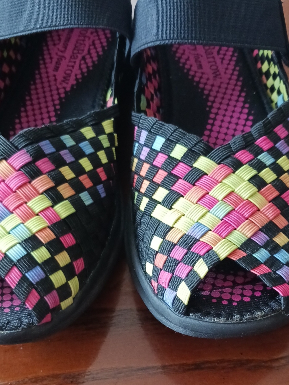 Black Multi-Color Woven Mary Jane Shoes - Picture 3 of 6
